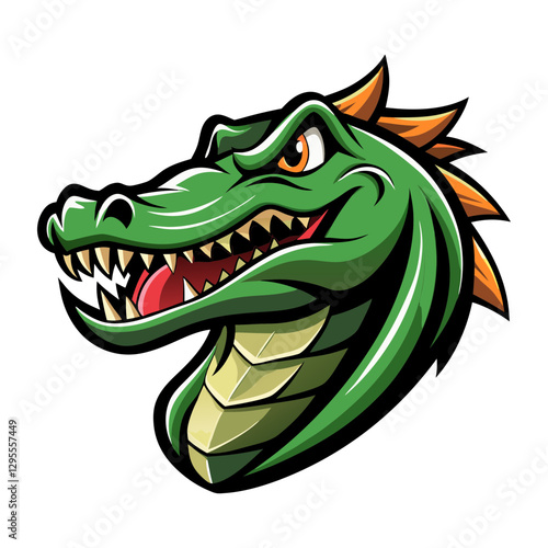 Fierce green alligator mascot logo illustration