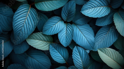 Wallpaper Mural Close-up vibrant blue leaves, lush foliage background, nature backdrop Torontodigital.ca