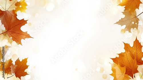 Autumn leaves frame, soft background, fall, nature, graphic design, for autumnal themes