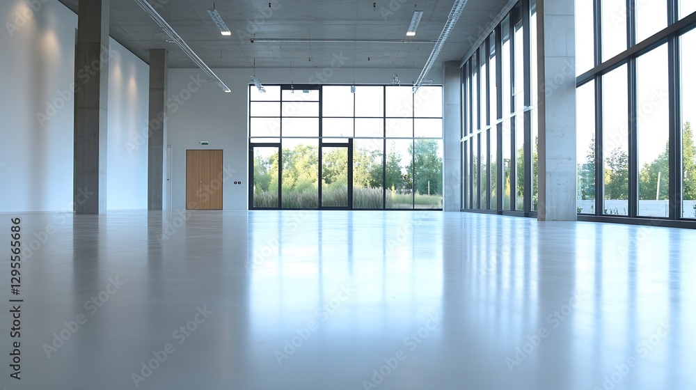 custom made wallpaper toronto digitalModern Industrial Style Office Space with Large Windows and Abundant Natural Light : Generative AI