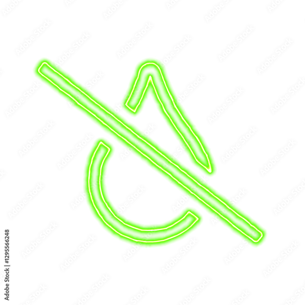 Icon tint slash from the flow of energy of green color. Shimmering neon Icon tint slash from the flow of energy of green color. Shimmering neon
