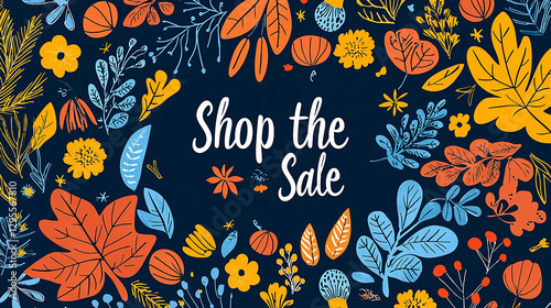 Autumn Floral Pattern Sale Banner