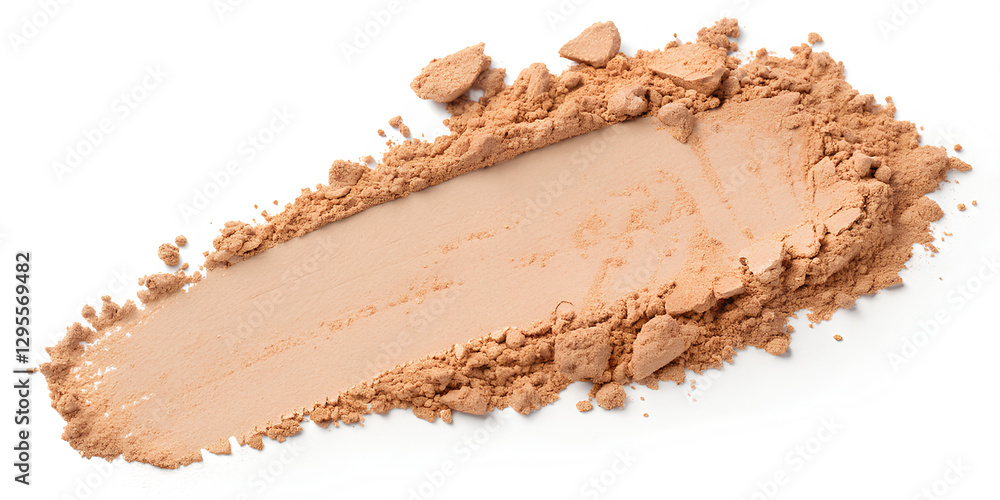 Face powder swatch curve stroke isolated on white background Face powder swatch curve stroke isolated on white background