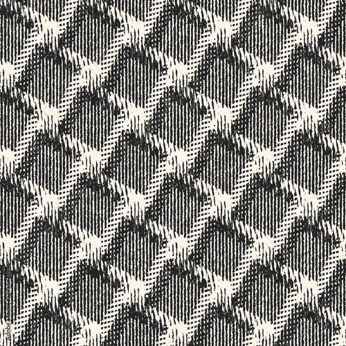 Monochrome Grain Mottled Grid Check Pattern