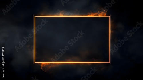 A Glowing Orange Frame Surrounded By Black Smoke Effects