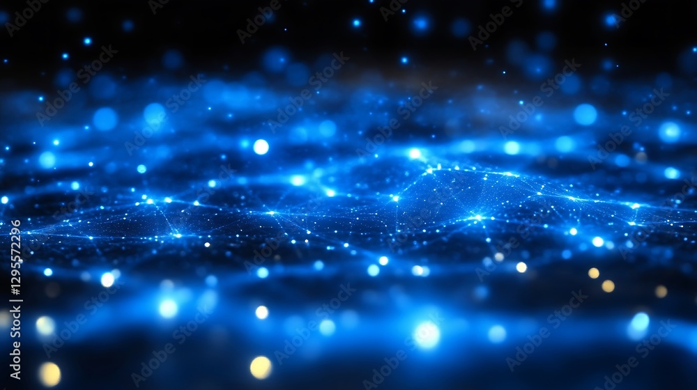 Obraz premium Abstract Technology Network Background with Glowing Connections