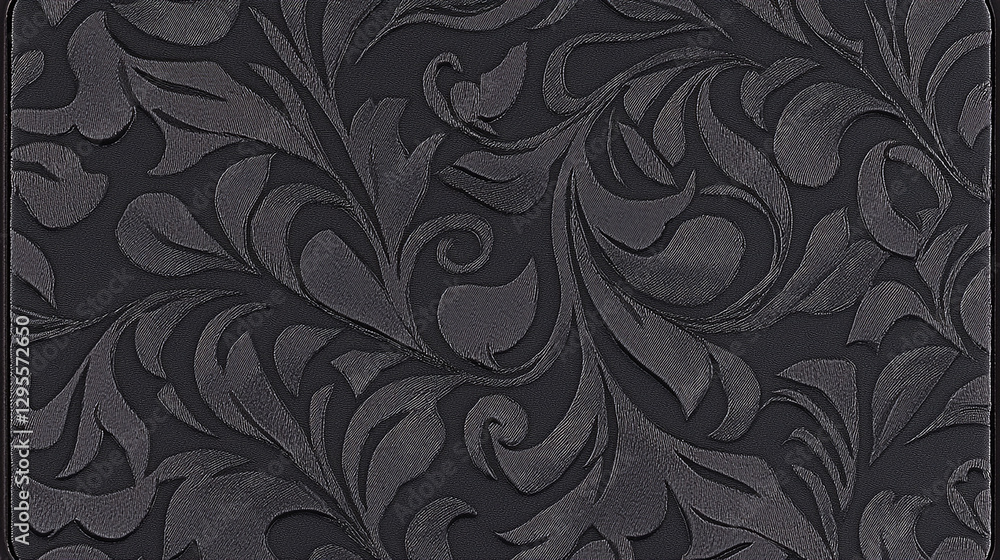 Fototapeta premium Dark Embossed Floral Pattern Design