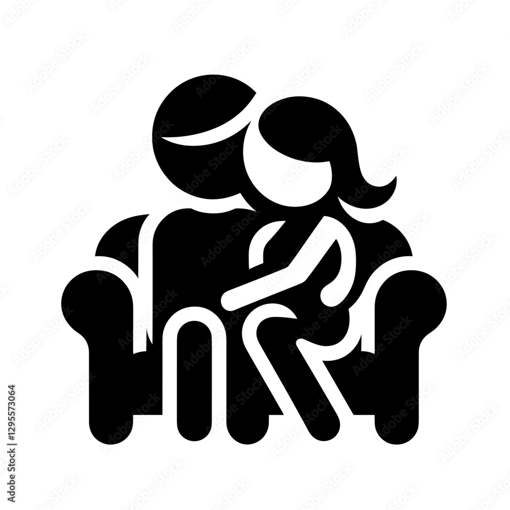 Vector illustration of a couple cuddling on the couch Vector illustration of a couple cuddling on the couch