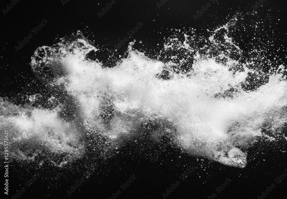 Exploding water on black background