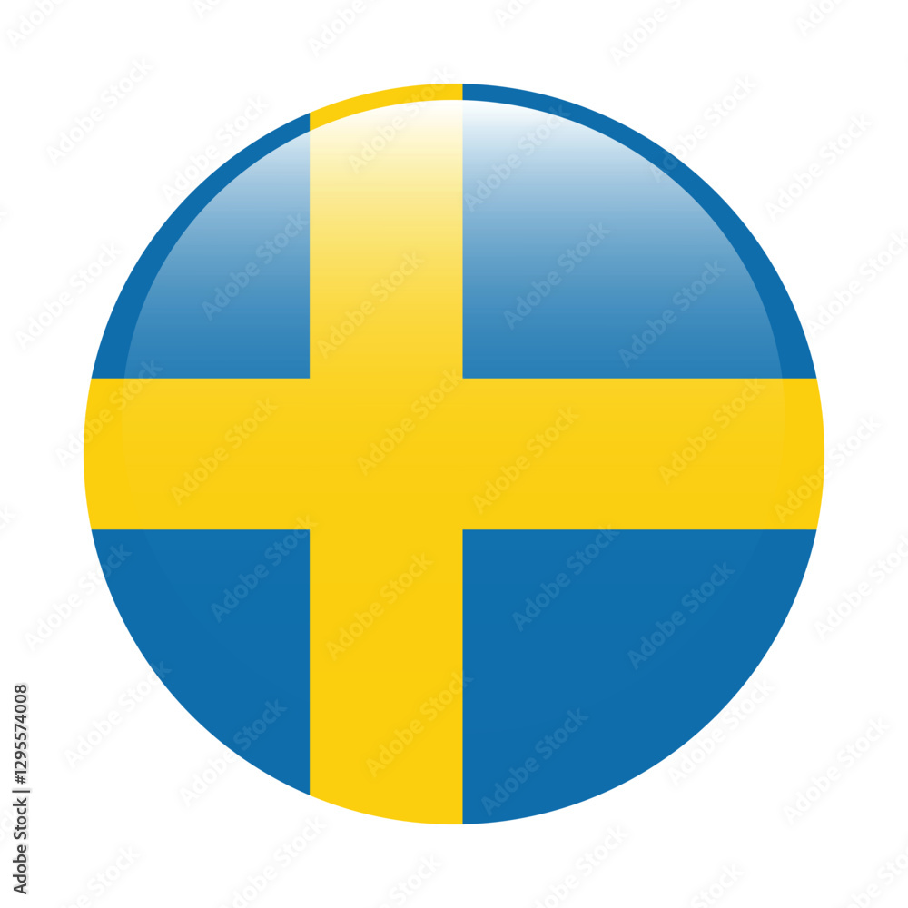 Sweden flag circle icon vector illustration Sweden flag circle icon vector illustration
