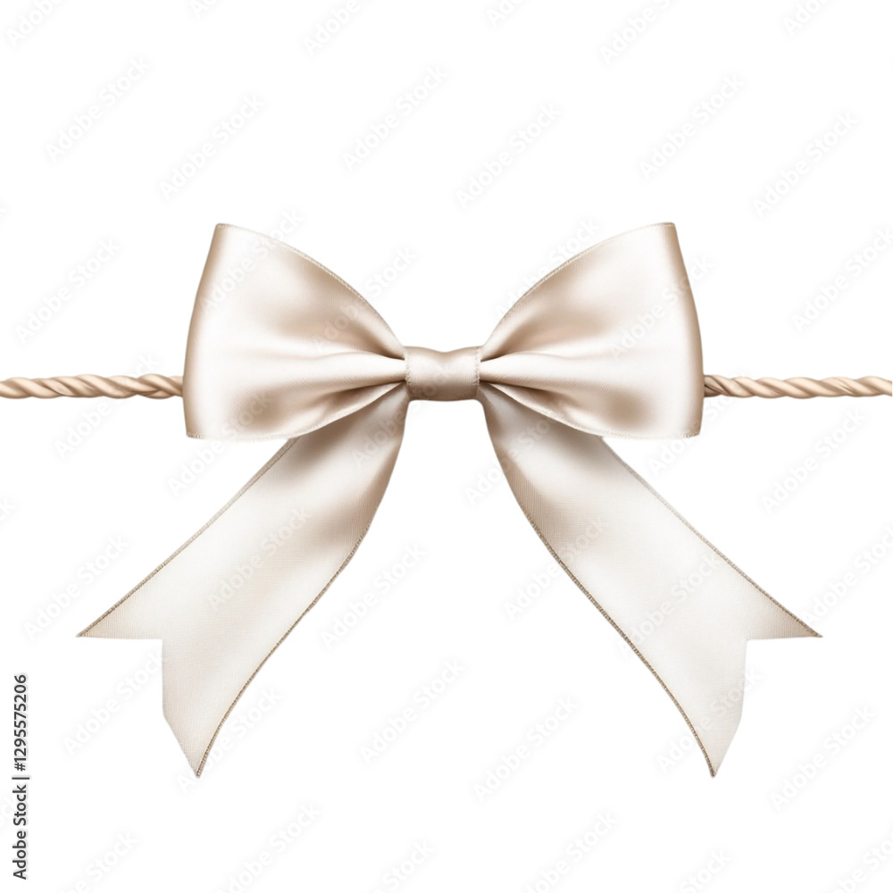Elegant Beige Bow on Colorful Striped Background Elegant Beige Bow on Colorful Striped Background