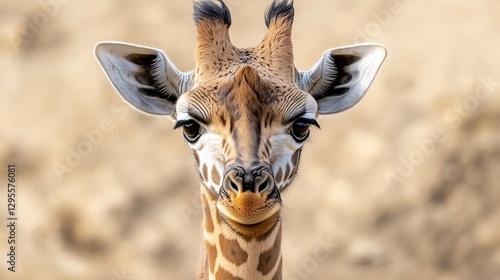 CloseUp View of a Giraffe's Face Showcasing Unique Patterns and Charming Expression in Natural Habitat : Generative AI photo