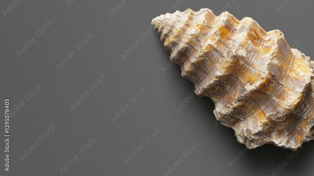 Close-up view of an unpolished Sahara Gastropod showcasing natural textures Close-up view of an unpolished Sahara Gastropod showcasing natural textures