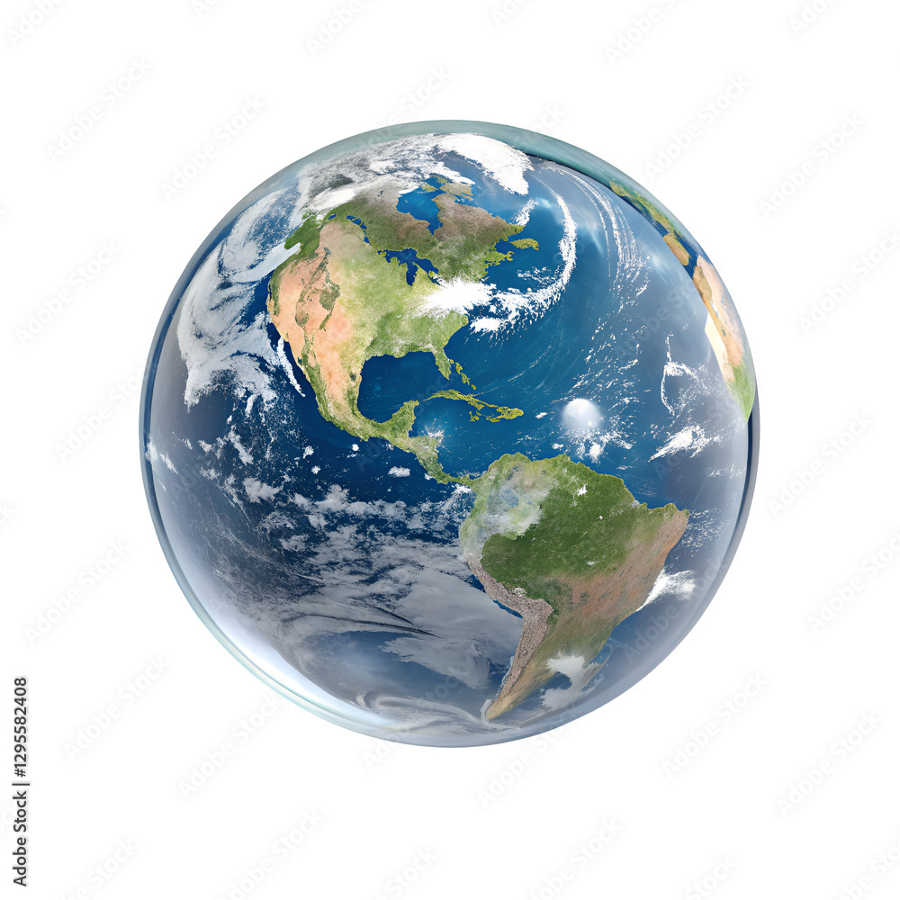 Naklejka premium Blue globe isolated on transparent background