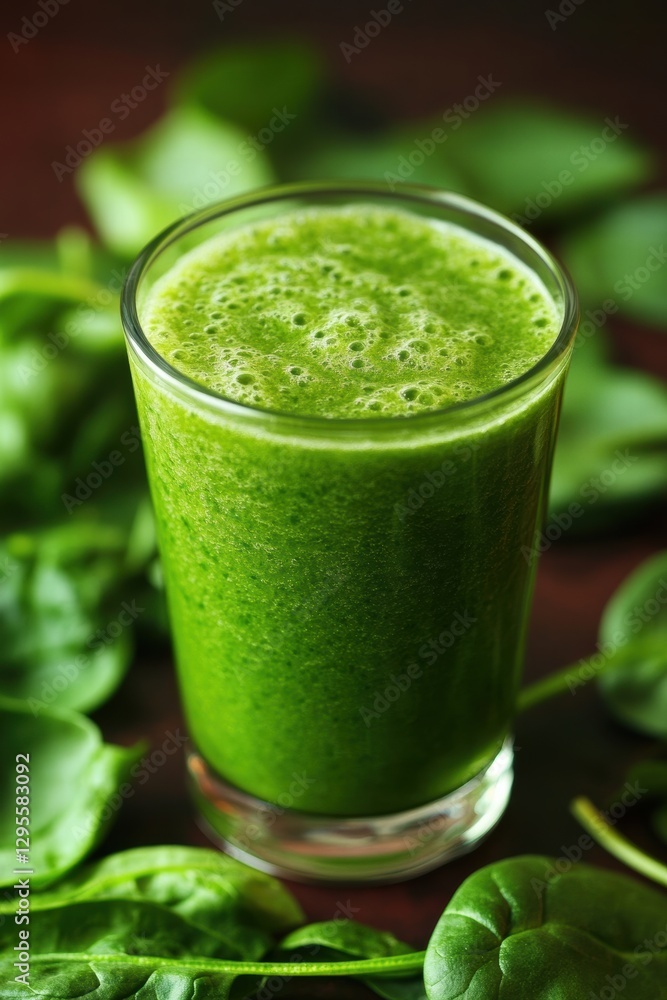 Refreshing spinach smoothie in a glass, ready to provide a burst of nutrients and energize your day. Refreshing spinach smoothie in a glass, ready to provide a burst of nutrients and energize your day.