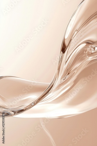 Liquid gel or serum on gold isolated background
