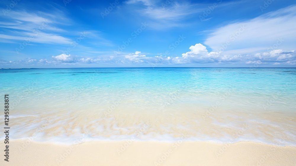 Tropical Beach with Clear Blue Waters and Soft Sandy Shore : Generative AI Tropical Beach with Clear Blue Waters and Soft Sandy Shore : Generative AI