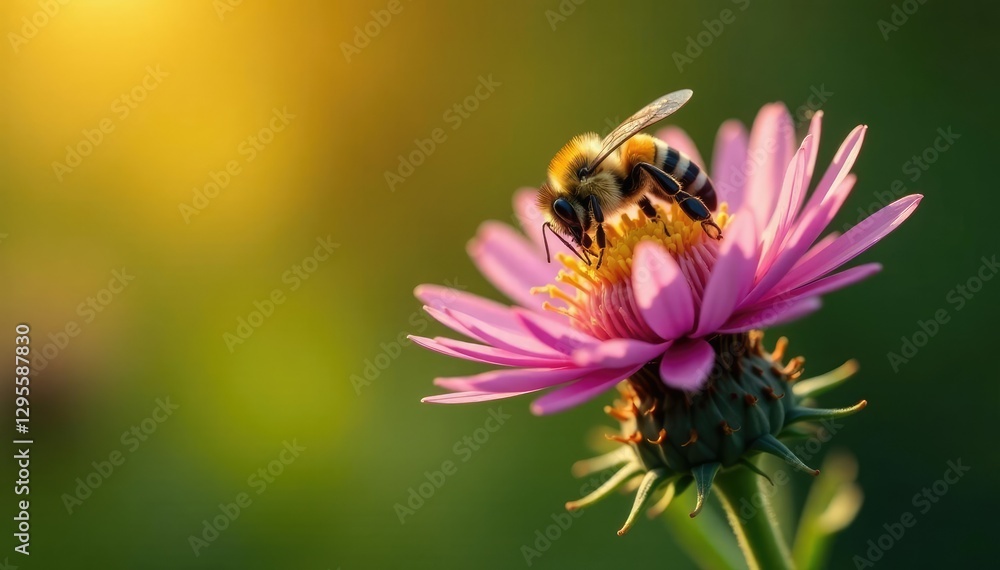 Single bee on thistle flower collecting pollen, nectar, insects, insect Single bee on thistle flower collecting pollen, nectar, insects, insect
