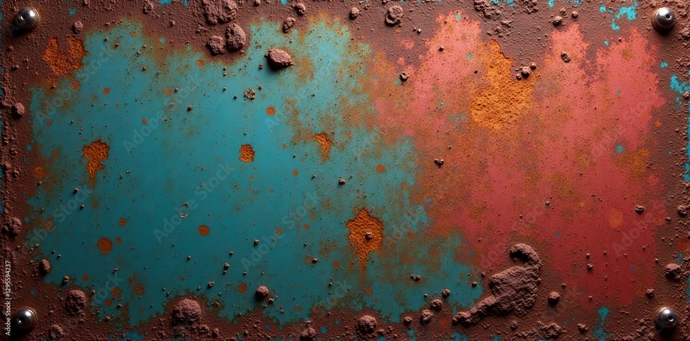 Fototapeta premium Rusty metal background with rough, weathered texture, background, worn