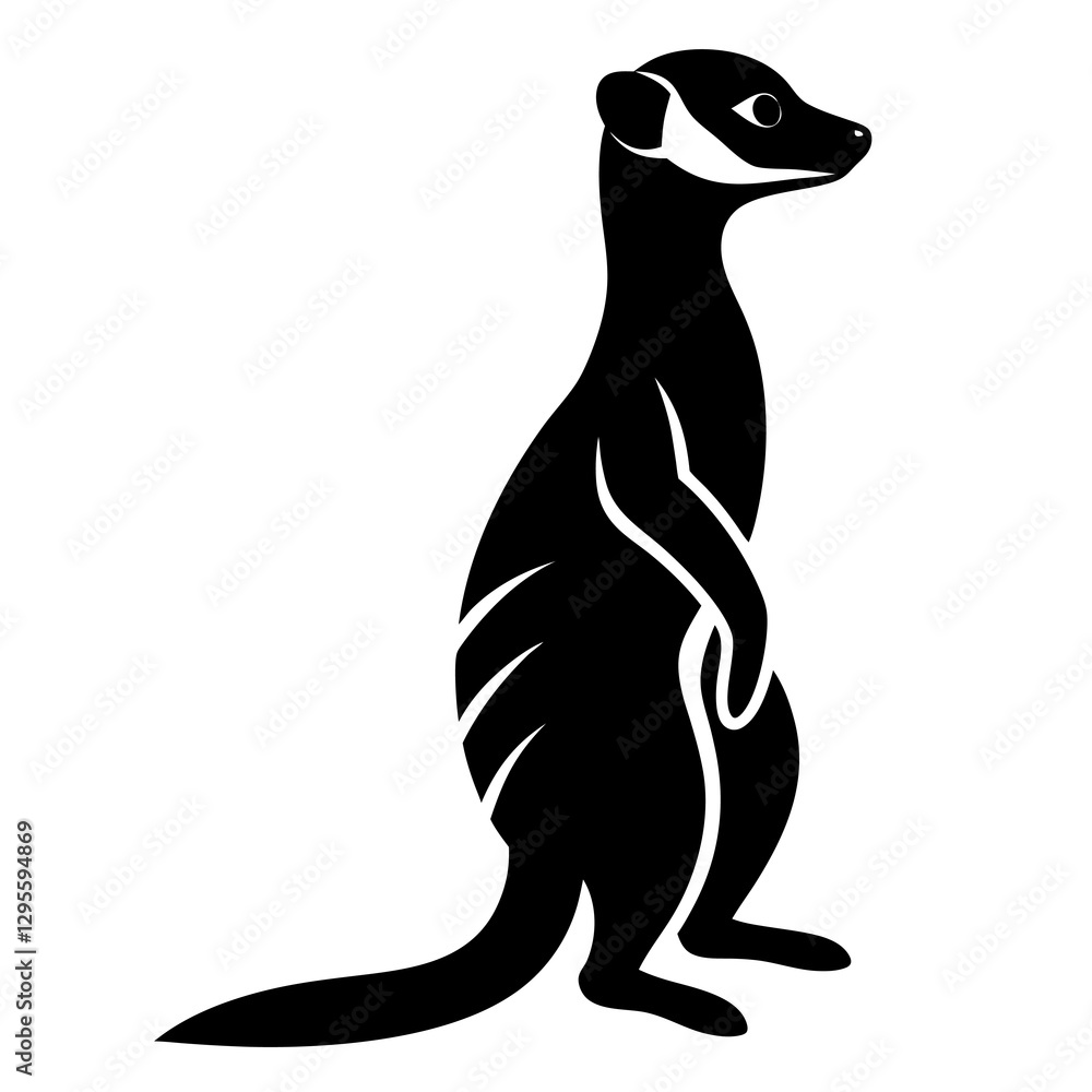 Black Meerkat Silhouette Vector – Crisp & Clean Illustration. Black Meerkat Silhouette Vector – Crisp & Clean Illustration.