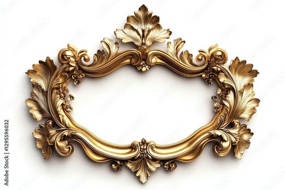 Gold border frame framing element on white background Gold border frame framing element on white background