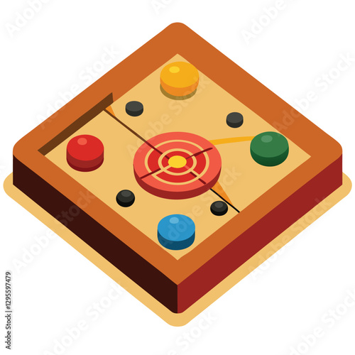 A brown and red  carom game board 