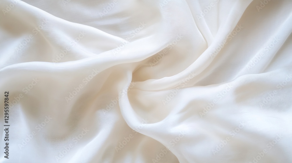 Obraz premium Soft and Elegant White Fabric Draped Smoothly for Home Decor or Fashion Uses : Generative AI