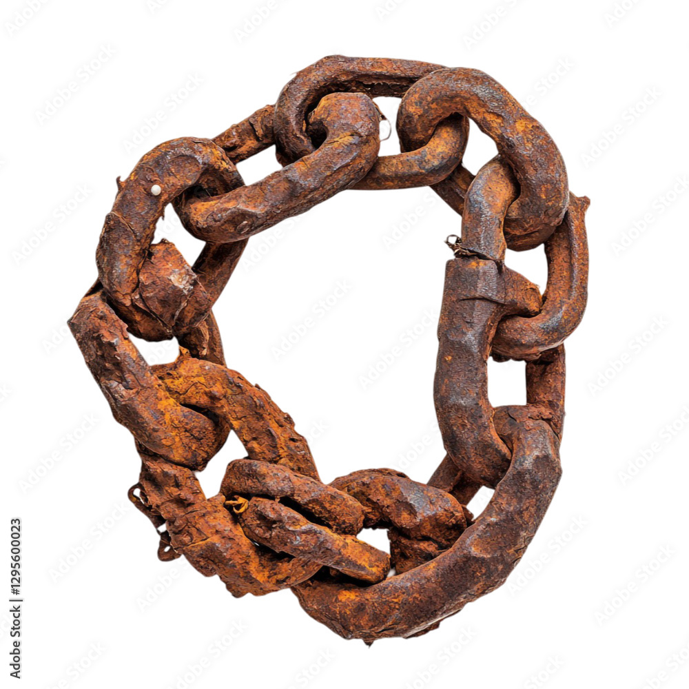 Fototapeta premium Rusty chain links strong old metal texture background,