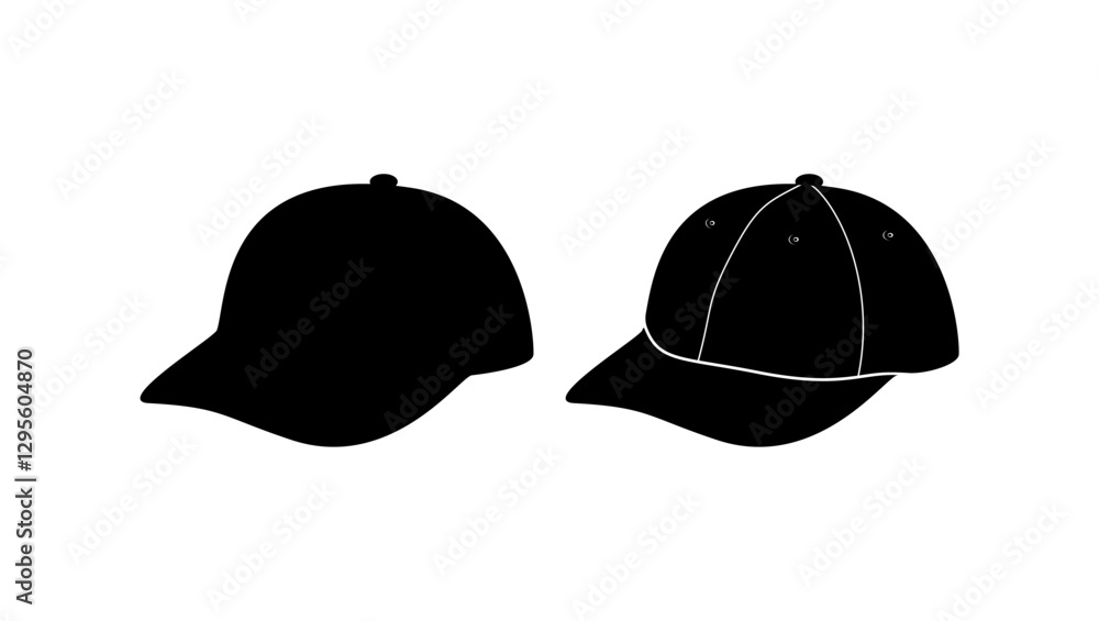 panel cap, black isolated silhouette panel cap, black isolated silhouette