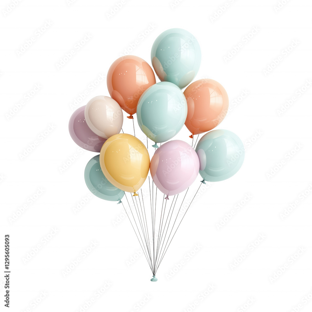 A bunch of colorful balloons are tied together A bunch of colorful balloons are tied together