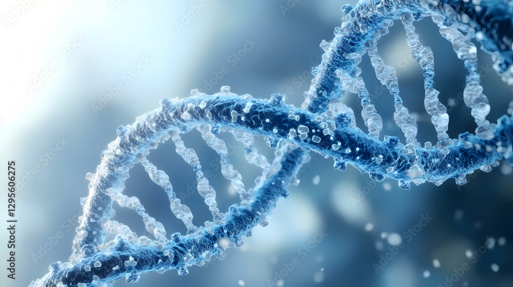 Detailed Blue DNA Double Helix Structure Detailed Blue DNA Double Helix Structure