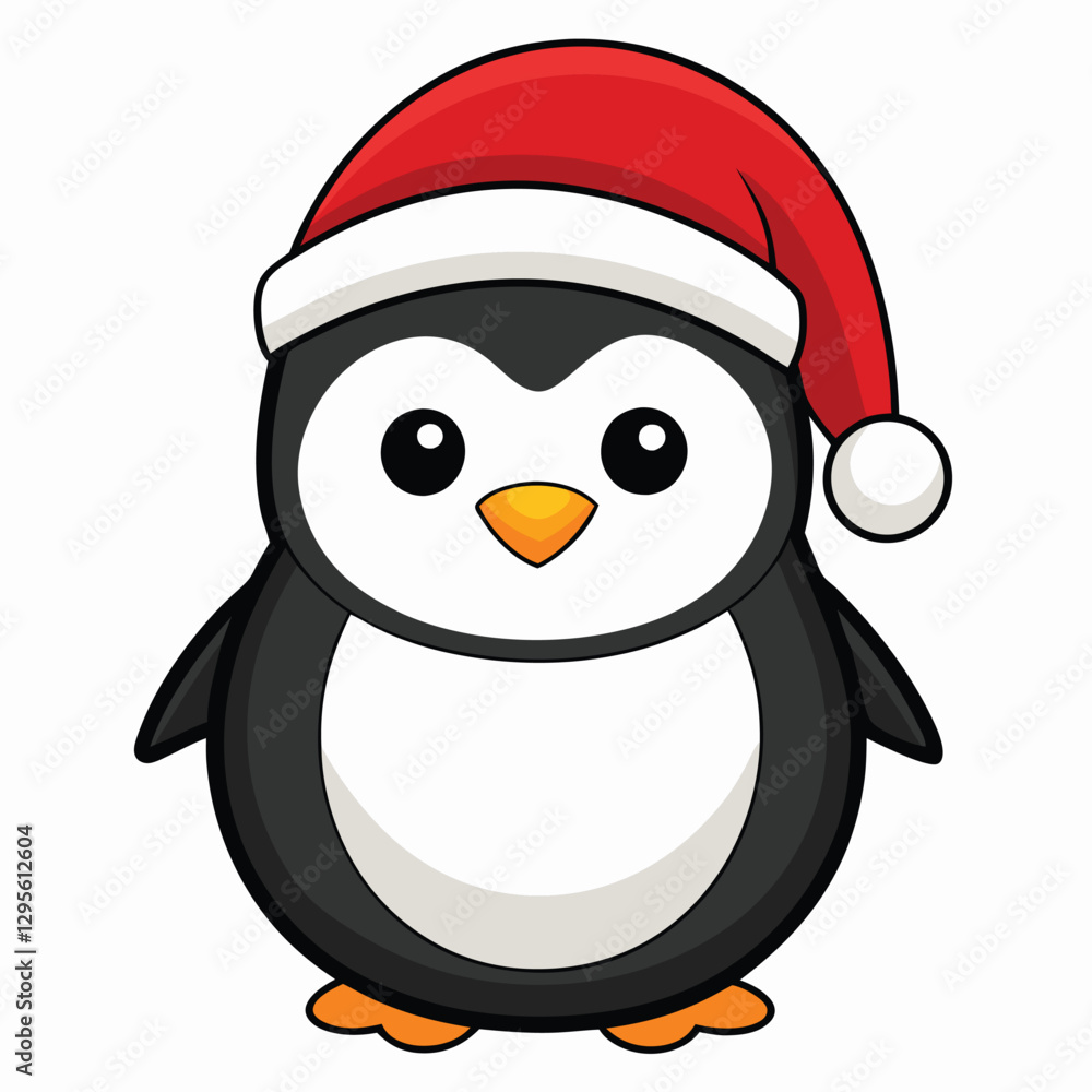 Pinguin at Christmas white background vector illustration kawaii Pinguin at Christmas white background vector illustration kawaii