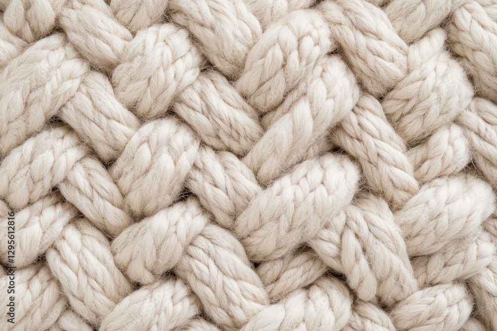 Cream Knit Texture Background, Close-Up Cream Knit Texture Background, Close-Up