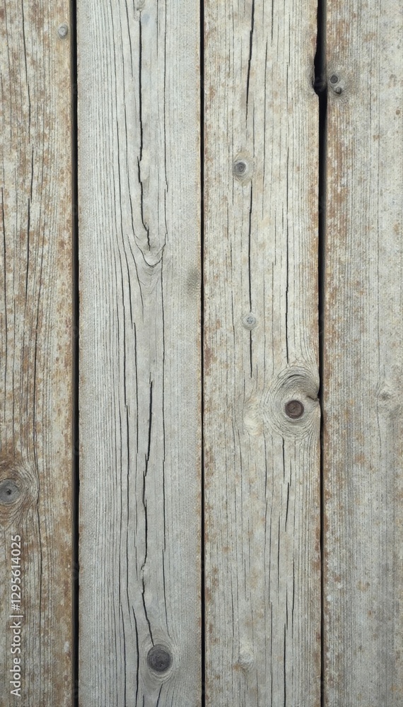Fototapeta premium Cracked, weathered wood surface; grey, beige tones, aged, wooden texture