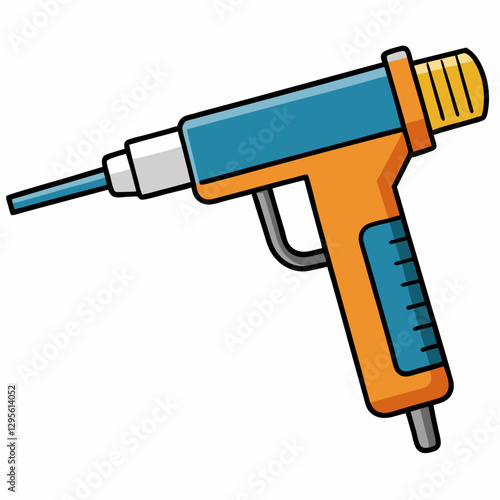 Sealant Gun illustration in bright colors on a white background
