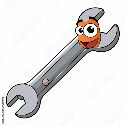 Spanner cartoon character smiling