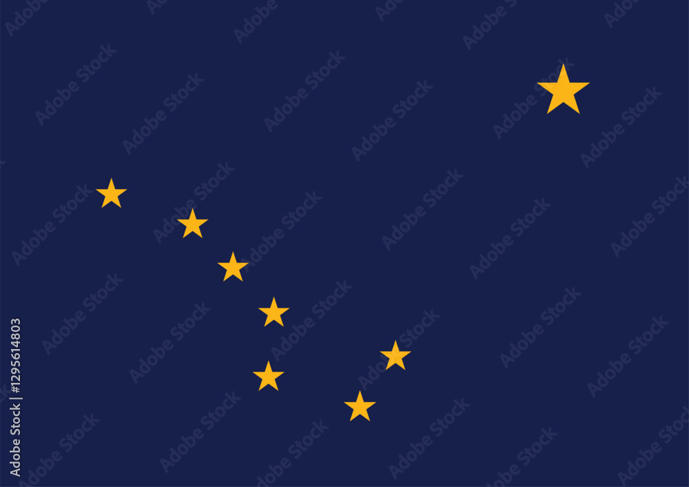 Alaska flag. Flag of Alaska. The official ratio. Flag icon. Standard color. Standard size. A rectangular flag. Computer illustration. Digital illustration. Vector illustration. Alaska flag. Flag of Alaska. The official ratio. Flag icon. Standard color. Standard size. A rectangular flag. Computer illustration. Digital illustration. Vector illustration.