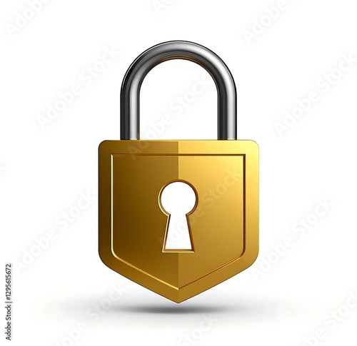 Golden Padlock Represents Security and Protection, Golden security, Hard security lock