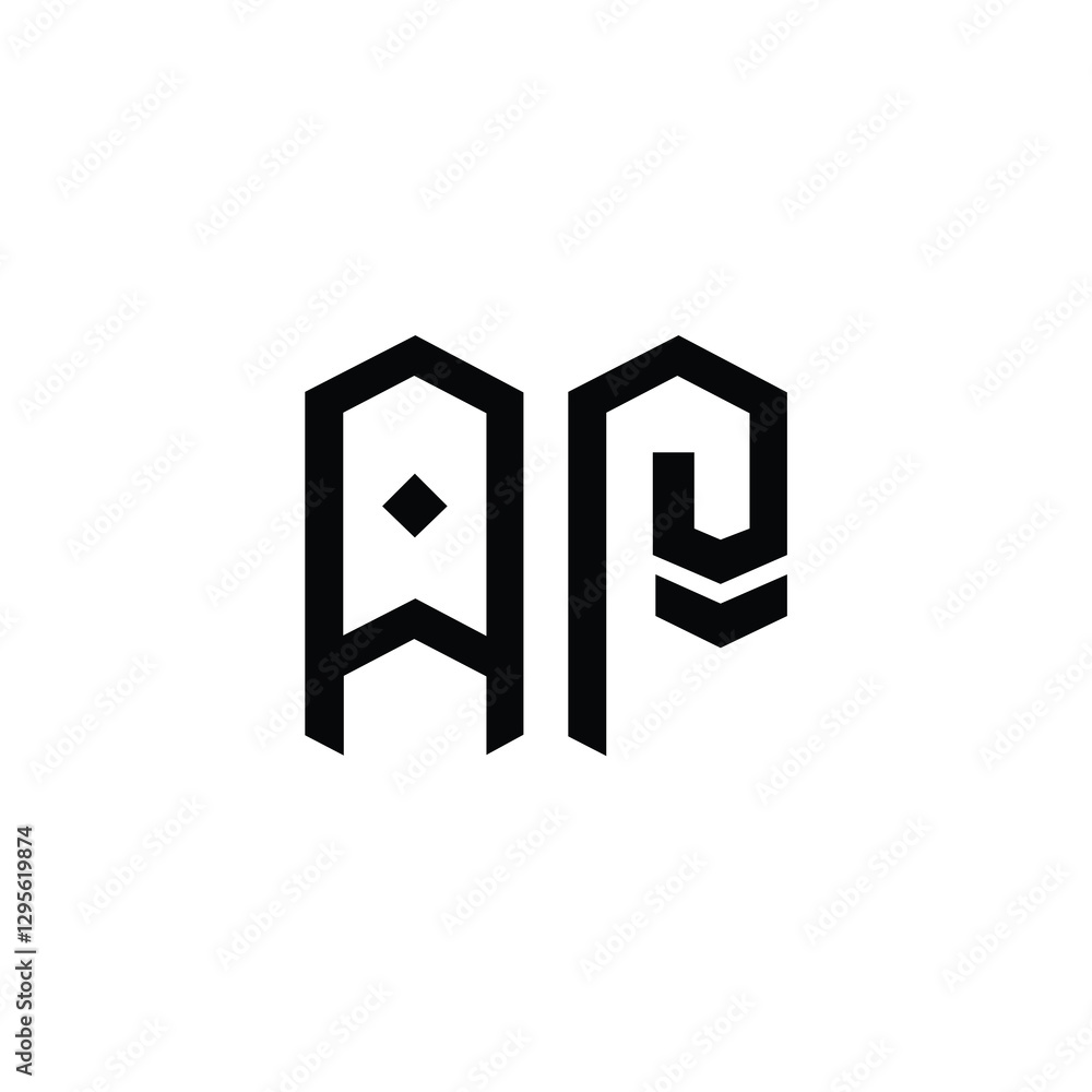 Fototapeta premium AP monogram logo design letter text name symbol monochrome logotype alphabet character simple logo