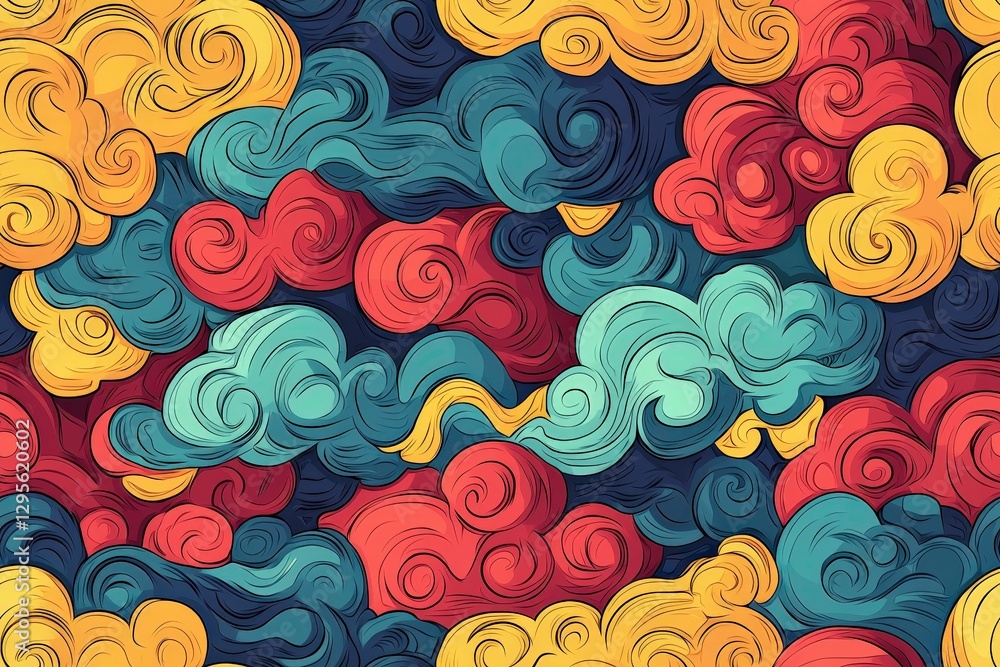 Cartoon clouds abstract background texture pattern seamless Cartoon clouds abstract background texture pattern seamless