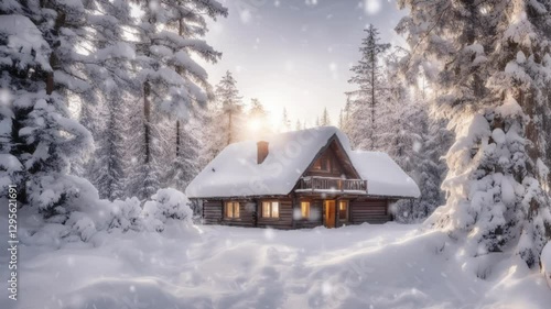 Wallpaper Mural house in the snow Torontodigital.ca