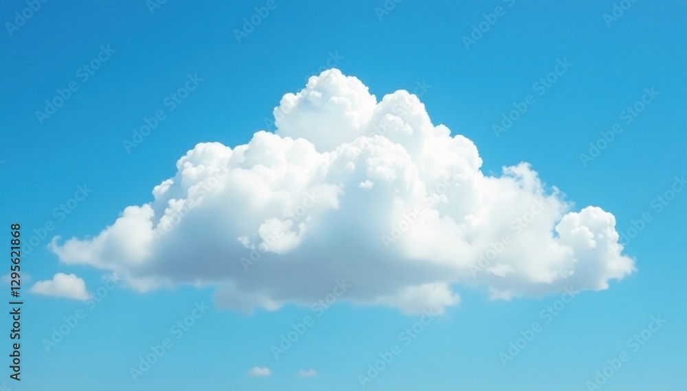 Fluffy white cumulus cloud against clear blue sky, photography, soft Fluffy white cumulus cloud against clear blue sky, photography, soft