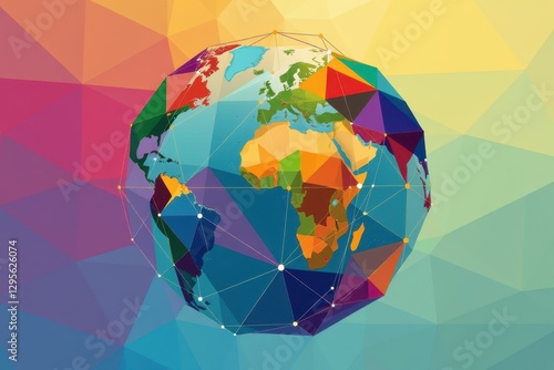 Colorful Geometric Representation of Earth in Abstract Style