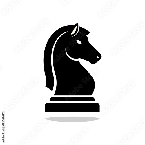 knight chess piece icon isolated on white background.