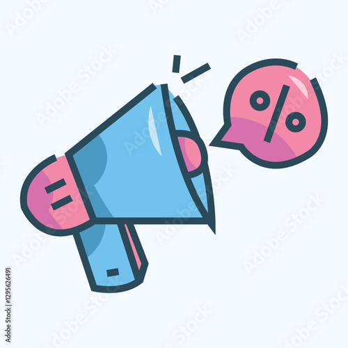 Discount Promotion Icon Design in Color Style