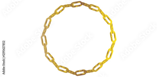 Stunning Gold Chain Isolated On White Background, Gold Jewelry Vector Illustration.	