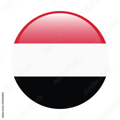 Yemen circle flag logo icon digital vector illustration