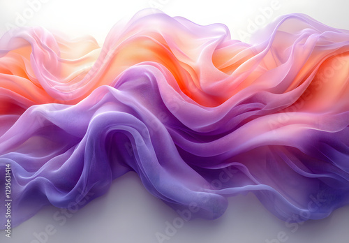 Wallpaper Mural Elegant Flowing Silk Fabric in Purple and Peach Hues – Abstract Soft Waves Torontodigital.ca