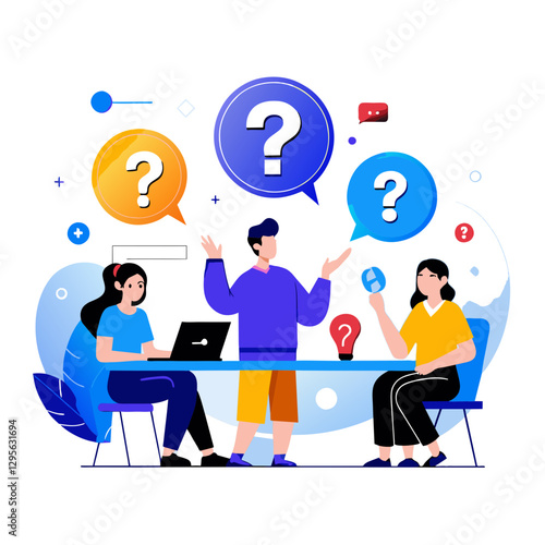 Young adults in casual clothing during a brainstorming meeting in a modern office setting.