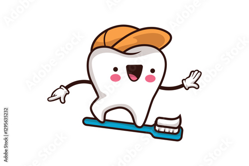 Cute Teeth Character Illustration